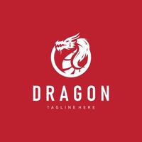 dragon logo mythical animal legend with vintage vector