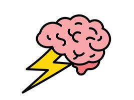 Brainstorming concept, brain icon with storm vector