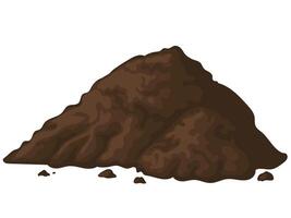 Pile of soil, land for agriculture cartoon style vector