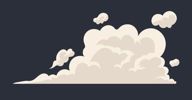 Smoke effect, cloud border and the movement of the wind explosion vector
