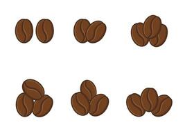 Coffee bean icon set, hand drawn cartoon style coffee vector