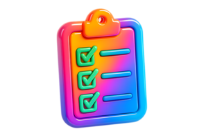 Bright 3D icon To Do List with Check Marks png