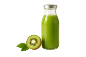 Refreshing Kiwi Juice Glass Bottle Green Smoothie Healthy Drink Vitamin C png