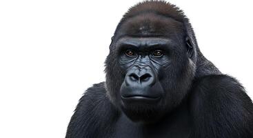 Intriguing Gorilla Portrait A Detailed Digital Painting photo