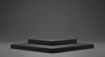 Black TwoTiered Platform A Dark 3D Render photo