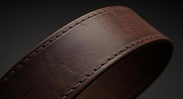 Aged Leather Craftsmanship The Story In Each Stitch Deep Brown Leather Beauty Handcrafted Leather Detail Timeless Leather Texture A Legacy Of Leather Whispers Of The Workshop Brown Leather Elegance photo