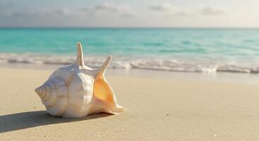 Seashell Serenity Tropical Beach Sunset Ocean Shore Seashell Summer Vacation Tranquil Beach Scene Seashell Paradise Golden Hour Seashell Coastal Calm Beach Relaxation Seashell Ocean View photo