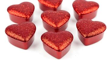 Sparkling Red Heart Boxes A Festive Valentines Day Arrangement photo
