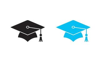 Black and blue graduation cap icons on white background symbolizing education success vector