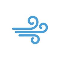 Blue Weather Wind Icon on White Background Flat Design Element, Motion Effect vector