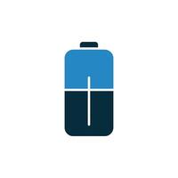 Minimal Flat Design Battery Icon Isolated on White Background. Modern for Business, App, Web UI and Digital Projects vector