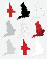 Collection of England Map Europe Country vector