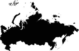 Black Silhouette Russia Map Europe Country vector
