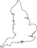 Black Outline England Map Europe Country vector