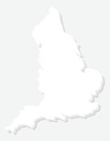 3D White Silhouette England Map Europe Country vector