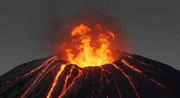 Erupting Volcano A Fiery 3D Render of Volcanic Activity photo