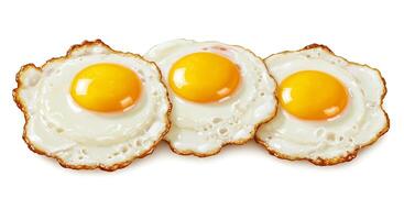 Three Perfectly Fried Eggs A SunnySide Up Delight photo