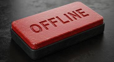 Deep Red Offline Block 3D Rendered Texture photo