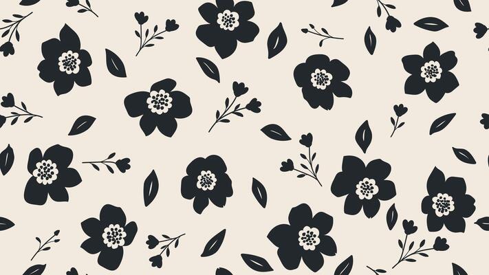 Wildflowers pattern, seasonal flowers fabric seamless, floral branch pattern, spring concept, illustration