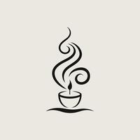 Black candle illustration with flame and smoke on a light beige background vector