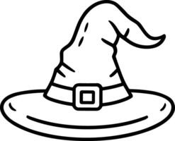 Witch Hat Line Ar - Halloween Costume Illustration vector