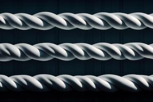 Twisted rope patterns showcased against a dark background highlighting texture and design elements photo