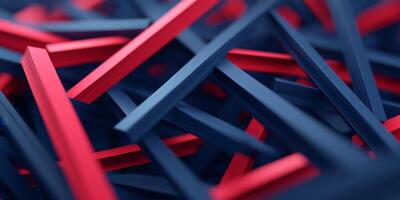 Vibrant abstraction of red and blue geometric shapes creating dynamic patterns in a creative space photo