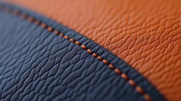 Close-up view of textured leather basketball showcasing vibrant colors and detailed stitching photo