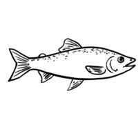 Herring Fish Hand drawn line art sketch doodle fisherman aesthetic coastal nautical illustration vector