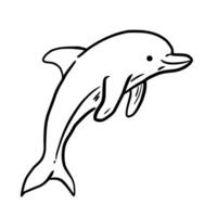 Dolphin Hand drawn line art sketch doodle fisherman aesthetic coastal nautical illustration vector