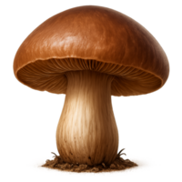 Realistic Brown Mushroom Simple Compose Natural Fungi Earthy Forest Food png