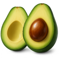Realistic Avocado Halves Simple Compose Fresh Green Fruit Healthy Food png