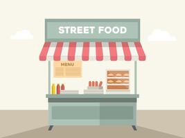 Street food stall Store building Illustration, flat store vector