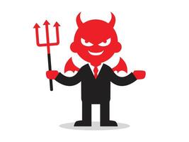 Cartoon devil in a suit vector