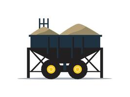 Trailer with sand for agricultural use vector