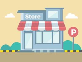 Colorful store illustration with awning vector