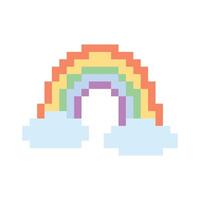Cute Pixel Rainbow Pastel 8-Bit Illustration for Game, Sticker, and Kids Design vector