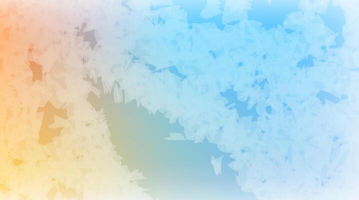 Soft gradient background blending peach to cyan with pixelated, cloud-like shards scattered across the image, creating an ethereal and dreamy digital texture.