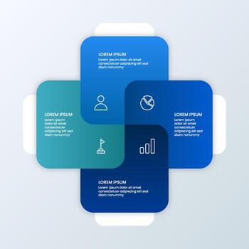 Infographic design of square shape elements with icons vector