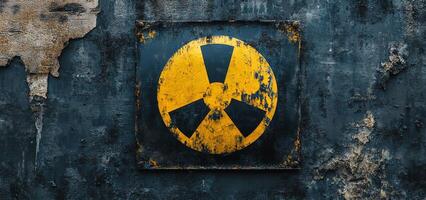 Weathered Warning Sign on Industrial Wall Highlighting Safety Precautions in Urban Area photo