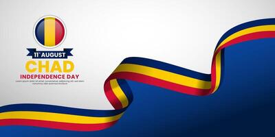Chad flag for independence day background with blank space area vector