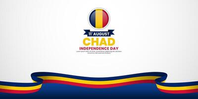 Chad independence day banner background august 11th design element with waving flag vector