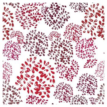 hand drawn seamless print pattern, Abstract floral pattern featuring clusters of red and pink shapes against a white background, conveying a vibrant and lively feel. vector