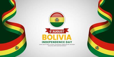 Bolivia independence day banner august 6th design element with waving ribbon flag vector
