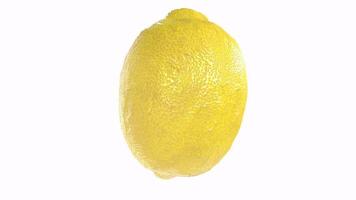 Yellow lemon isolated on white video