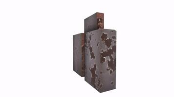 Rusty electrical control box isolated on white video
