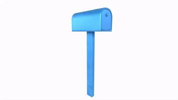 Blue mailbox isolated on white video