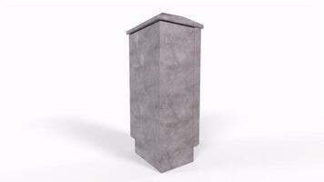 Concrete utility cabinet isolated on white video