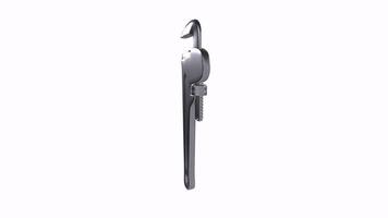 Adjustable wrench isolated on white video