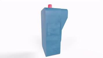 Blue plastic container isolated on white video